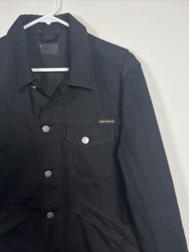 Nudie jeans men's black denim jacket M nudie jeans jacket - Picture 5 of 17