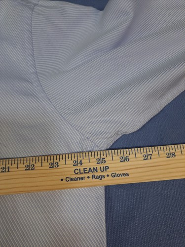 Modena white classic long sleeve dress Shirt men's 16 36/37 White/Blue Pinst - Picture 4 of 7