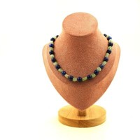 Mineralien Und Edelsteine. Halskette Perlen Cyanit GrüN Aus Brasilien + Lapis