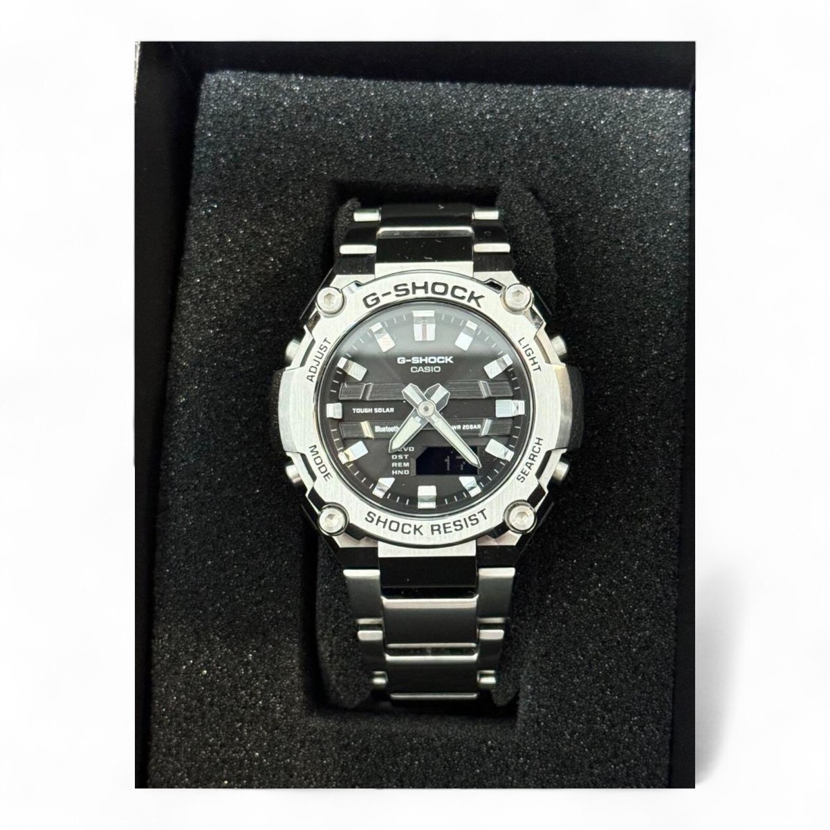 G-SHOCK Bluetooth Solar 金属ベルト G-SHOCK Mod with Yellow Gold Stainless Steel Bracelet, Black
