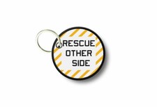 Keychain Embroidered Patch Badge Rescue Other Side