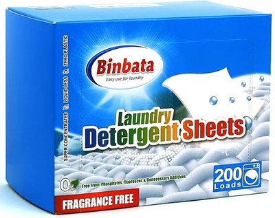 Laundry Detergent Sheets, 200 Count, 200 Count (Pack of 1), Fragrance Free 