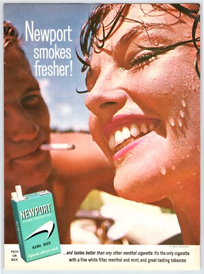 1964 PRETTY YOUNG WOMAN NEWPORT CIGARETTES Vtg 8