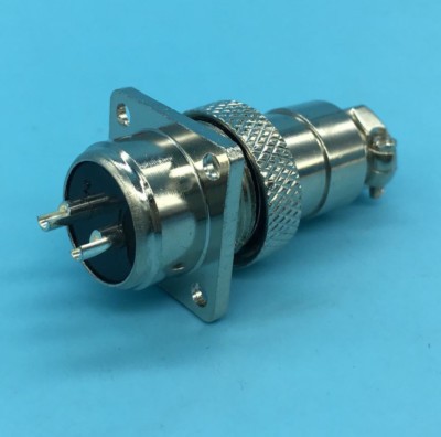 2PCS HQ 2 Contacts GX16 2-Pin Aviation Plug Connector - M16 - Panel Mount Flange
