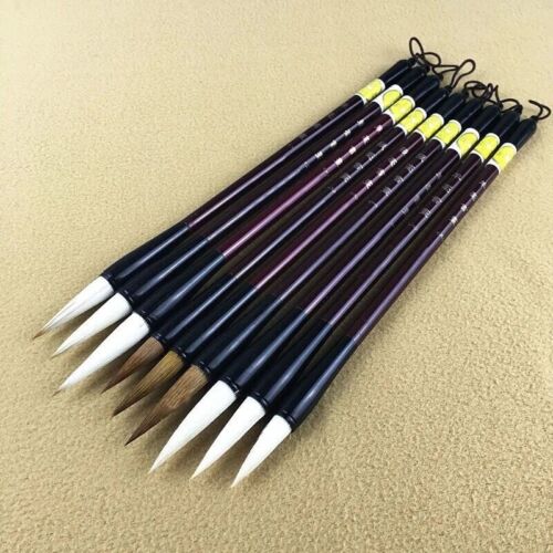 3pcs/set Wooden Writing Brushes Pen Weasel Goat Hair Chinese Calligraphy Set - Picture 1 of 11