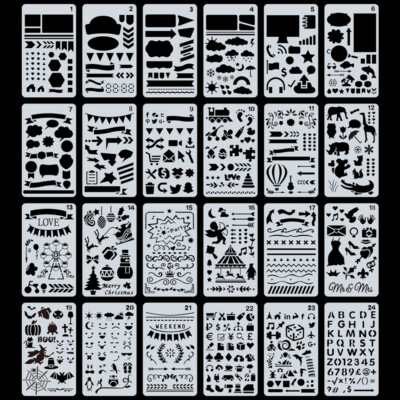 1pc Drawing Stencils Hollow Out Design Material Template Reusable
