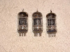 3 x JG-5751(12ax7) G.E. Tubes*Black Plates*Super  Strong Matched Trio*3-Mica*#14