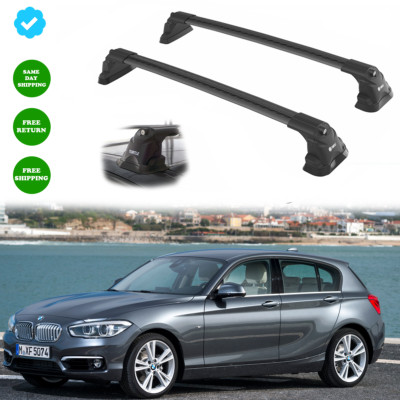 For BMW 1-Series F21 2012-2019 Roof Rack Cross Bars Black Set Fix Points 2x
