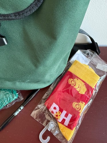 B&H New York Swag Merch Backpack Bag Rain Poncho Socks Pen NWOT - Picture 8 of 9