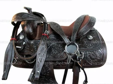 PRO WESTERN SADDLE BARREL RACING HORSE PLEASURE TOOLED LEATHER TACK 18 17 16 15