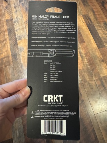 NEW SEALED CRKT MINIMAL X FRAME LOCK Knife 5915C - Picture 2 of 3