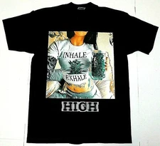 MARIJUANA HIGH T-shirt Weed 420 Pot Kush Blunt Smoke Tee Men's 100% Cotton New