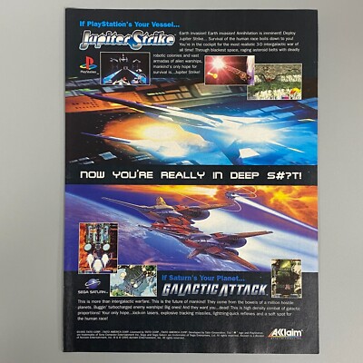 JUPITER STRIKE GALACTIC ATTACK SEGA SATURN VIDEOSPIELE 1996 VINTAGE RETRO WERBUNG