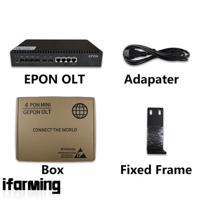 Mini 4-Port EPON OLT Fiber Optic Switch for 256 ONU ZTE Fiberhome+4pcs PX20