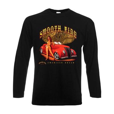 Longsleeve Smooth Ride, Biker langarm Funshirt Rocker USA Motorrad (ASG00220)