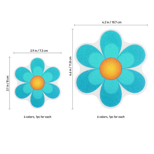 10PCS Strisce di Sicurezza Bagno Forma Fiore Decalcomanie Bagno Adesivi Antiadesivi Nuovo - Foto 7 di 10