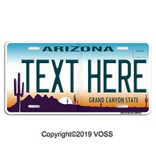 Arizona Personalized Custom ANY TEXT or Name Aluminum License Plate Tag Quality