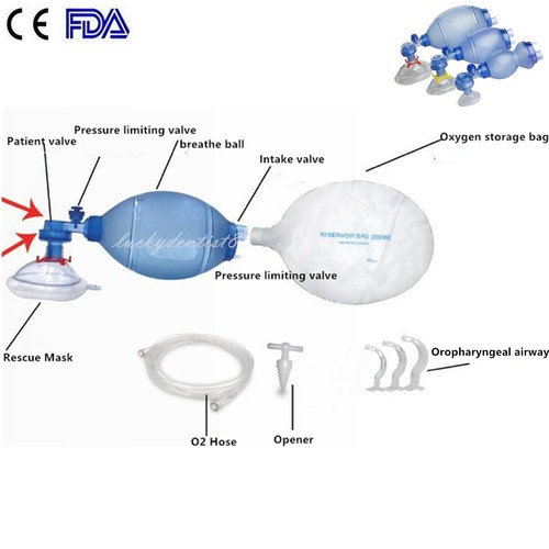 CPR Resuscitator Rescue Mask Air Breathe Ball Respirator Adult/Infant/Neonatal - 第 1/9 張圖片