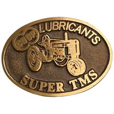 John Deere Belt Buckle Vintage COOP Model H Tractor Lubricants Super TMS