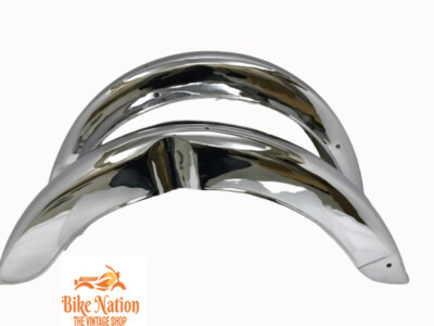 FIT FOR BSA A7 A10SWINGING ARM FRONT & REAR MUDGUARD SET CHROME