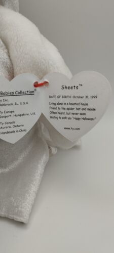 TY Beanie Babies Sheets The Ghost With Tag 1999 Halloween Plush - Picture 4 of 8