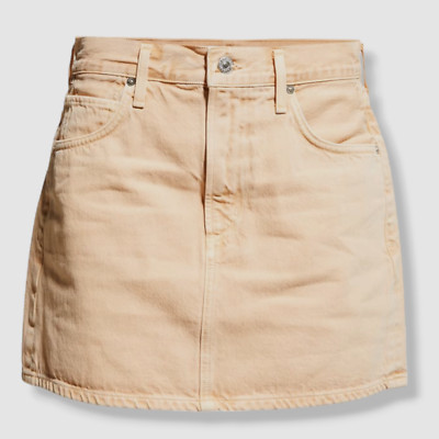 $199 Citizens of Humanity Women's Orange Beatnik Straight Mini Skirt Size 29
