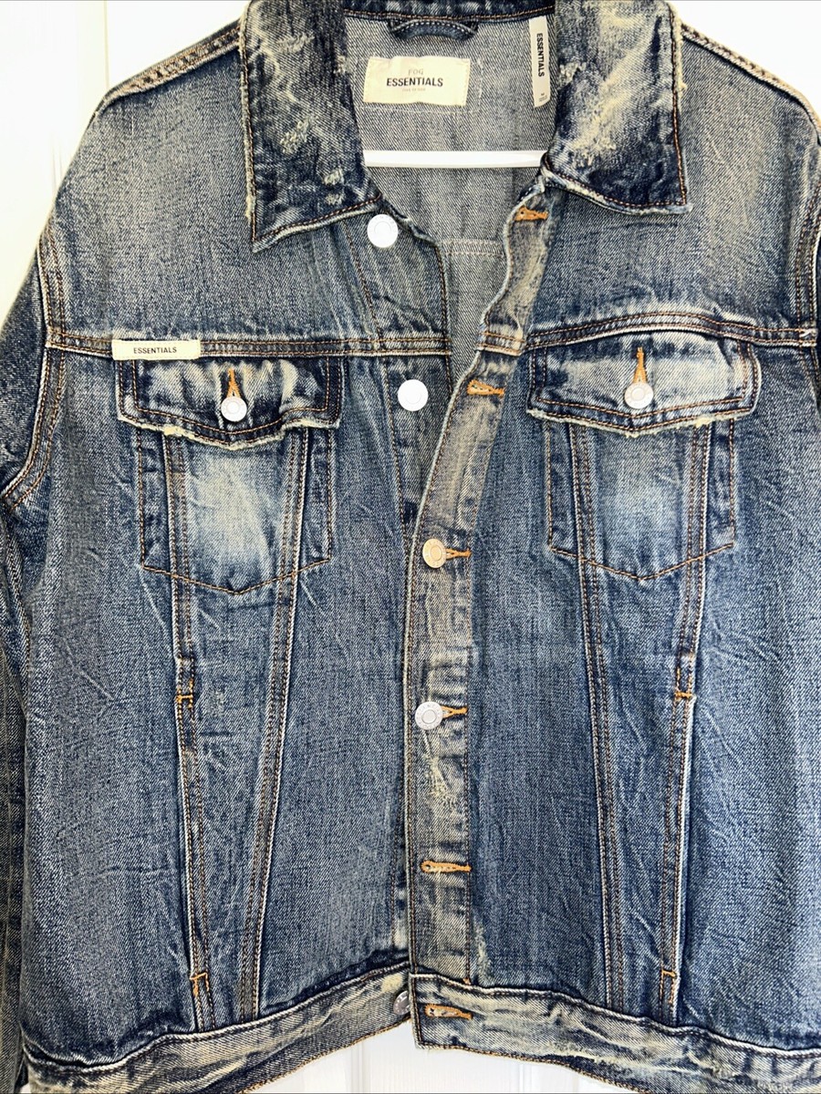 ジャケット・アウター FOG ESSENTIALS TRUCKER JACKET INDIGO Fear of God Essentials FW20 Light Denim Trucker Jacket