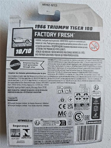 2024 Hot Wheels 190/250 HRY62 1966 Triumph Tiger 100, Factory Fresh 10/10 - Picture 2 of 2