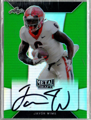 2018 Leaf Metal Draft Prismatic Green #BA-JW3 Javon Wims Auto /5 