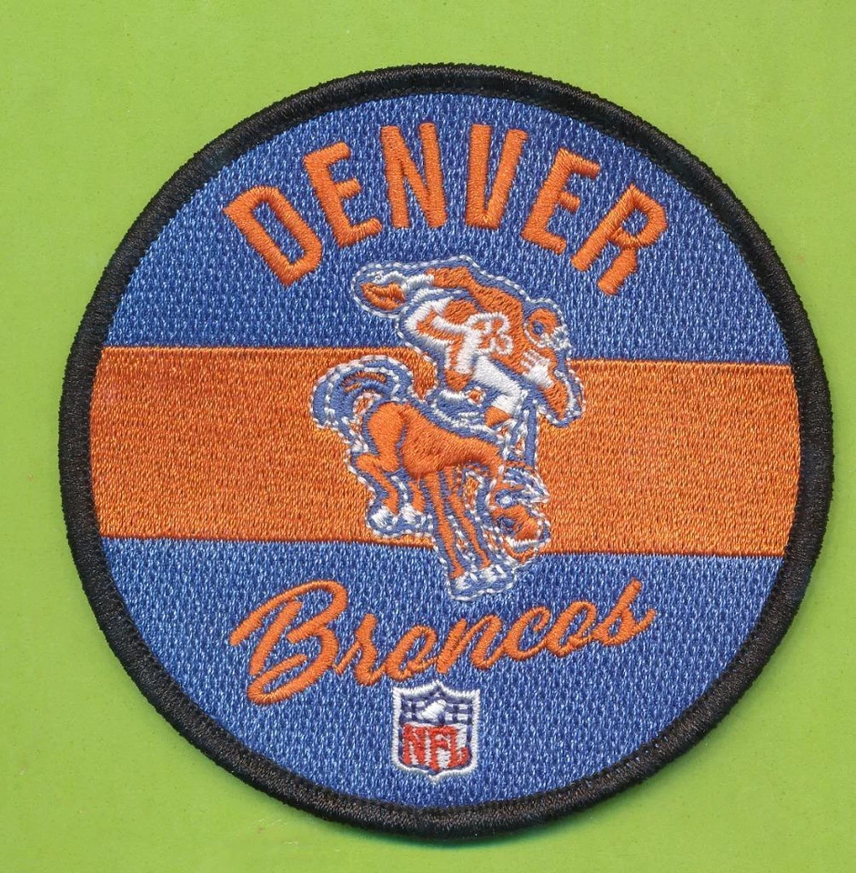 3-1/2" Circular Embroidered Iron On Retro Patch - Denver Broncos - Image 1 of 1