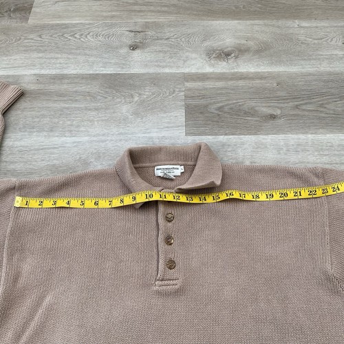 Vintage 90s Abercrombie & Fitch Selvedge Chunky Knit Cotton Sweater Henley Men L - Picture 8 of 10