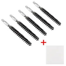 5Pack Nylon Bristle Bore Cleaning Brush .22 cal 8x32 Thread with 50 Patches