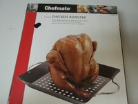 Chefmate 2 Piece Chicken Roaster In Box Non Stick Black Oven Safe Steel Chefmate 2 Piece Chicken Roaster In Box Non Stick Black Oven Safe Steel