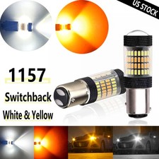 1157 Switchback Led Front Turn Signal Parking Drl Light Bulbs Dual Whiteamber