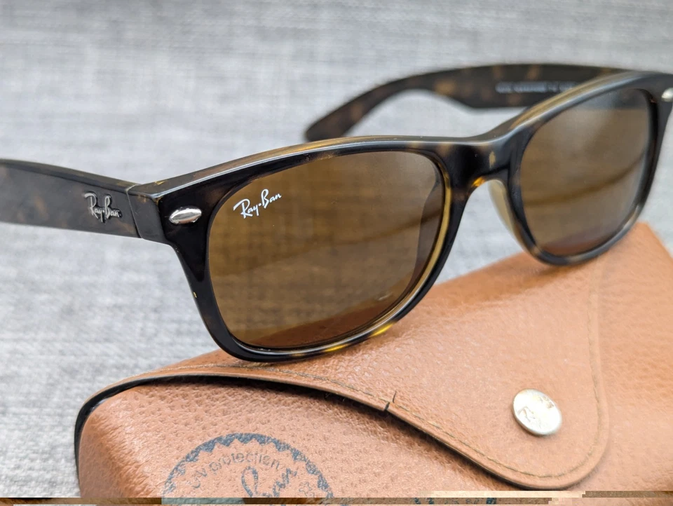Ray-Ban New Wayfarer Sunglasses RB2132 52mm Tortoiseshell / Brown, photo 3 of 5