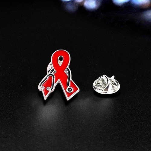 World Day Red Ribbon Pin Awareness Ribbon Brooch Floral Magnets for Boutonnieres - Zdjęcie 12 z 30