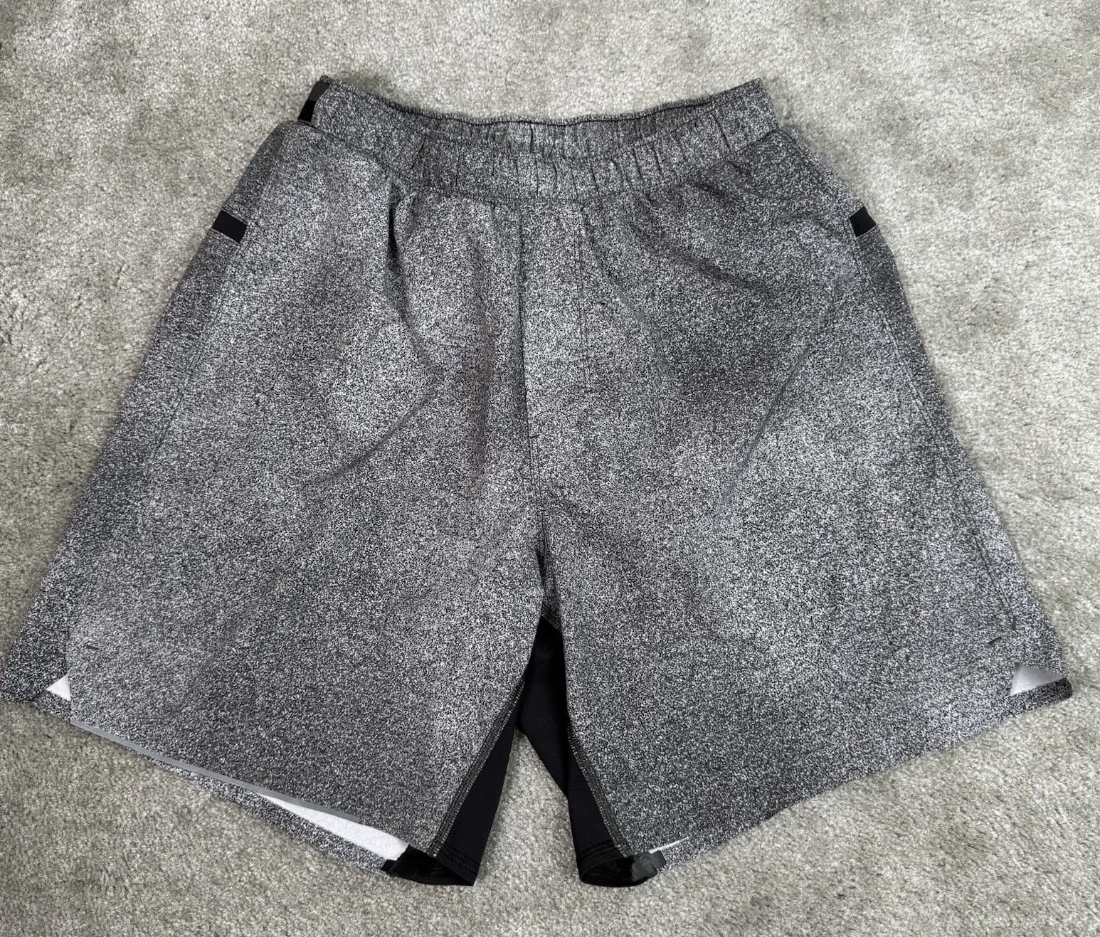 Lululemon Athletica Shorts Mens Small Gray Speckled Surge Brief Running Track