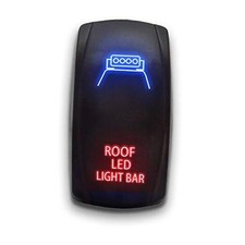 ROOF LED LIGHT BAR - Blue/Red - 5-PIN Laser Etched LED Rocker Switch Dual