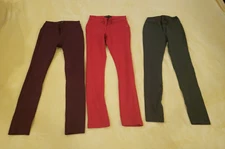 Lot Of 3 Women's Ladies Leggings Pants Straight Leg Skinny Stretchy Size Small 