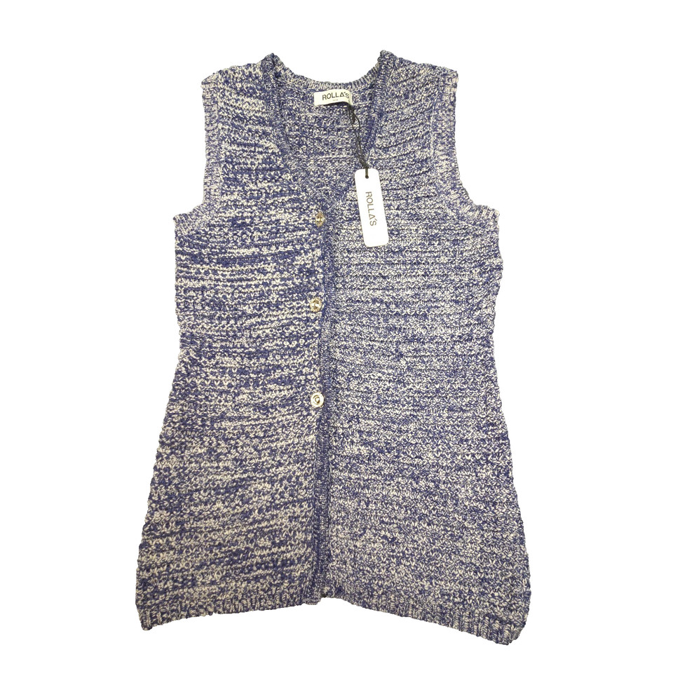 Rollas Cardigan womens MEDIUM blue Vest Long Sleeve Button Up V neck Size M NWT