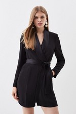 Karen Millen Women's Playsuit UK 12 Black Viscose with Polyester Playsuit