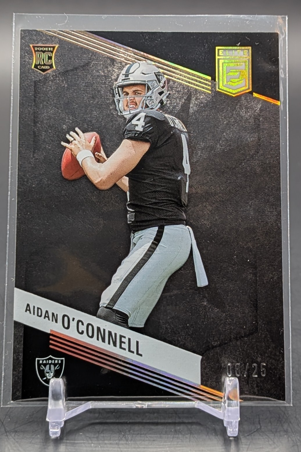 2023 Panini Donruss Elite Rookies Aidan O'Connell #101 Black /25 RC