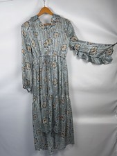 MNG Suit Mango Women's Floral Pleated Dress Sleeve Size USA 4 Nice Mango EUR s