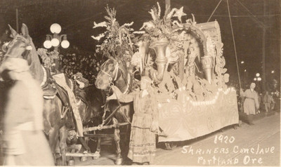1920 Rose Festival Shriners Conclave Parade Float Portland OR Original RPPC