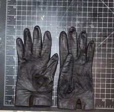 Excellent Condition Vintage Dark brown Ladies Leather Gloves Size Small