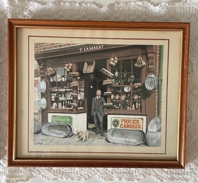 Vintage Kunstdruck von vergangenen Tagen G.Cartwright gerahmt