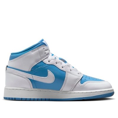 Size 7Y Nike Air Jordan 1 Mid SE GS White/Legend Blue FZ3933-114
