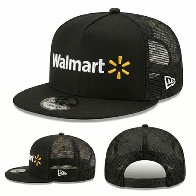 Walmart Embroidered New Era 59Fifty Snapback Black Mesh Trucker Hat Cap