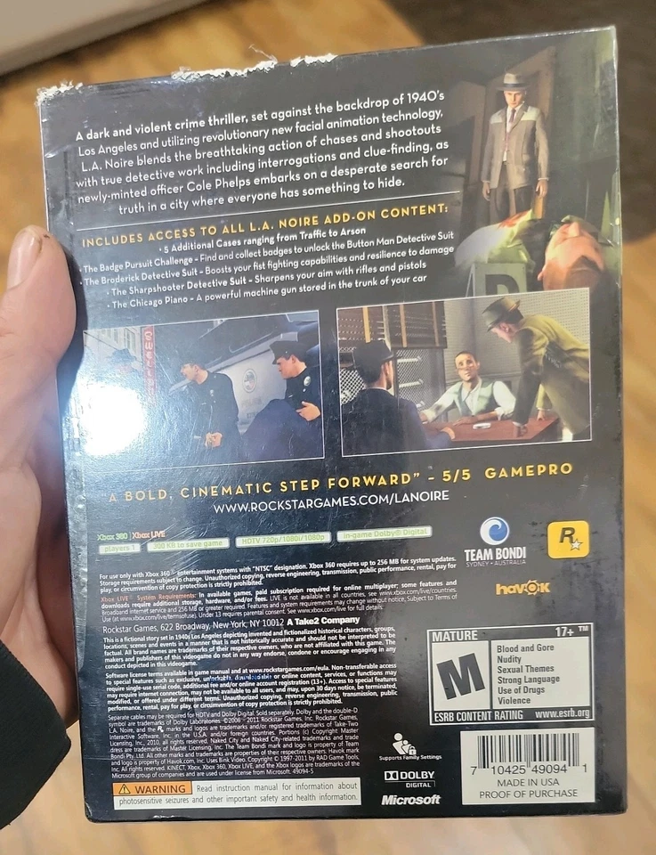 L.A. Noire Complete Edition Xbox 360 Brand New Factory Sealed Rare - Image 3 of 4