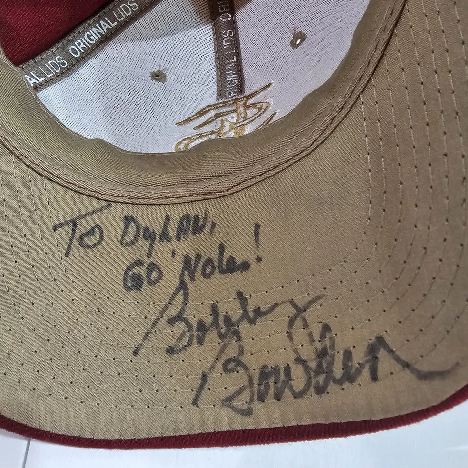 Vtg Florida State Mens Cap 100%Zephyr Wool Signed Coach Bobby Bowden Mens 7 1/8 - Image 2 of 4